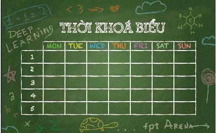 Thời khóa biểu học kì II, áp dụng từ 18-01-2021