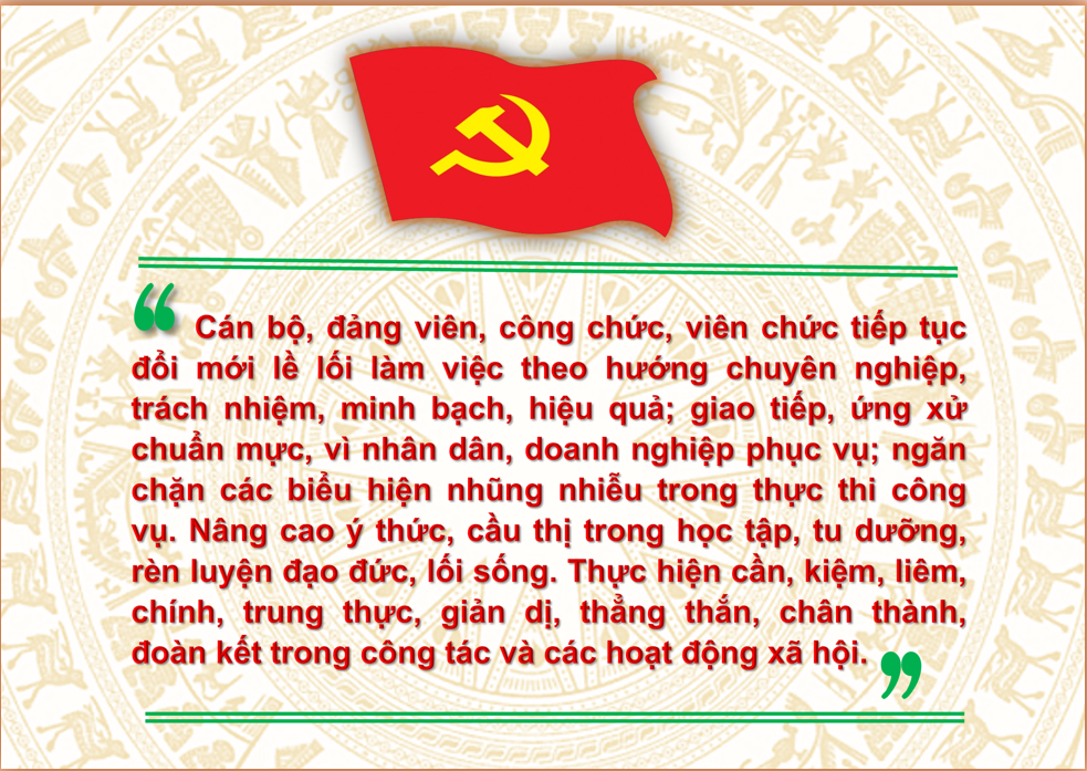 Chấn chỉnh tác phong, lề lối làm việc và nâng cao tinh thần trách nhiệm, đạo đức công vụ trong thực thi nhiệm vụ